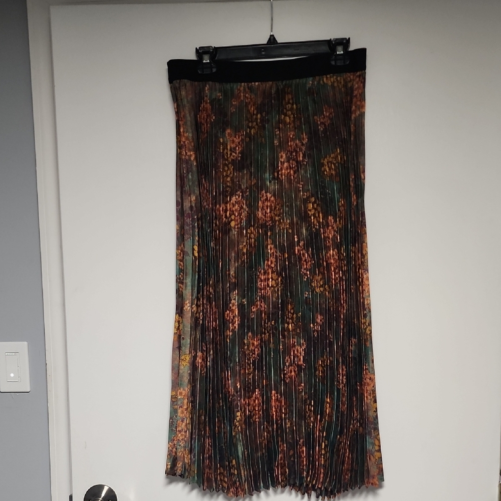 NWT EPIK Floral Pleated Twig Maxi Skirt Size XL